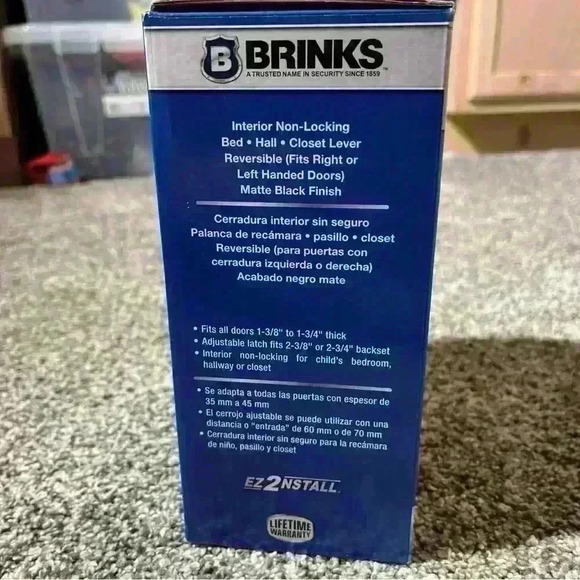 Brinks Heavy Duty Interior Non-Locking Hall/Closet Lever ~Matte Black~ #2730-122 - Picture 4 of 6